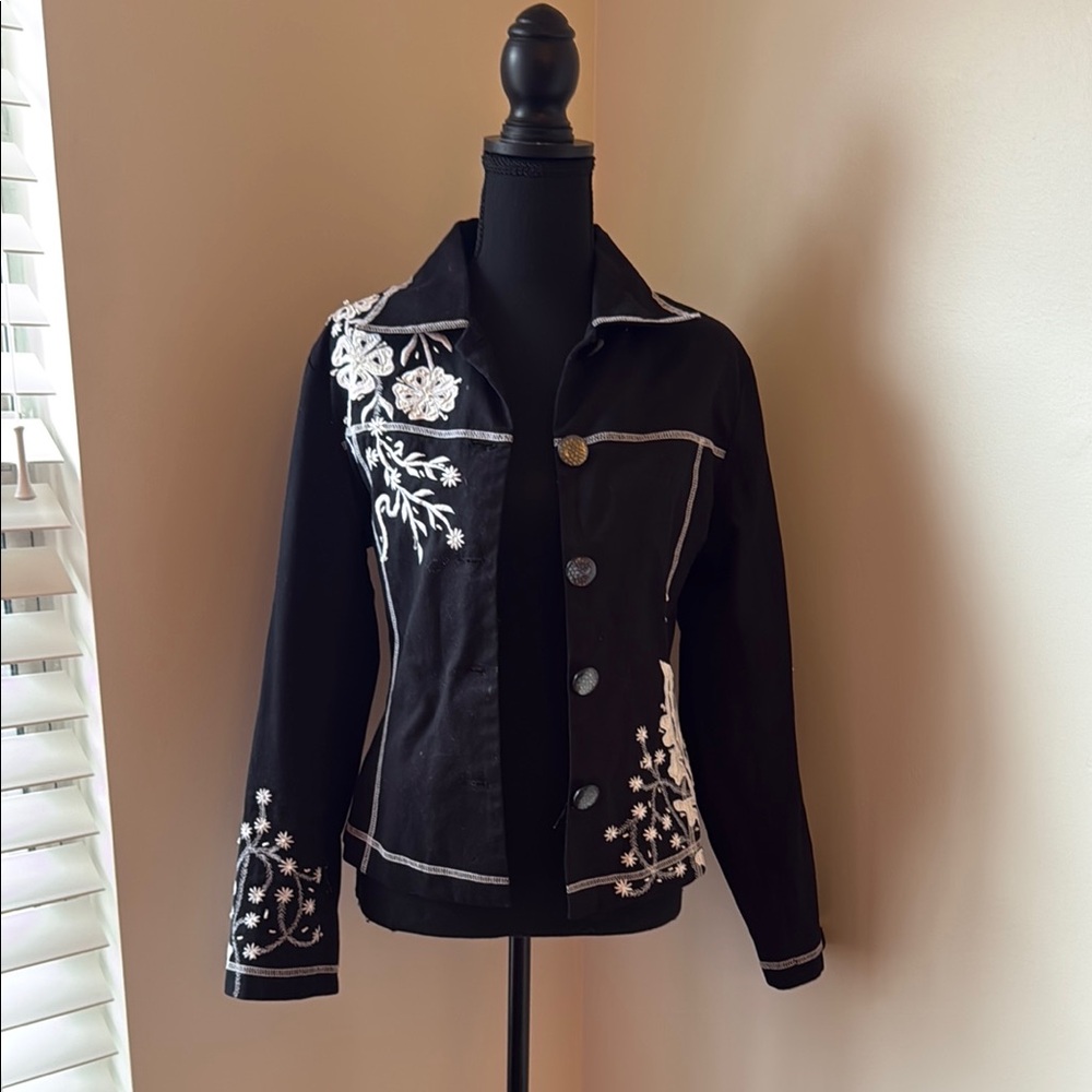 Embroidered Black Jacket